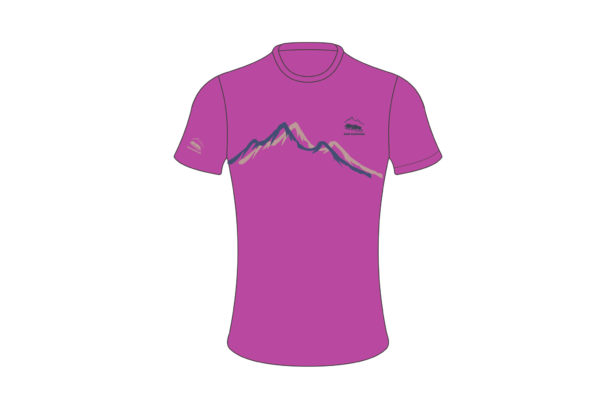 2025 Biegowy t-shirt damski różowy ultra light Bieg Rzeźnika
